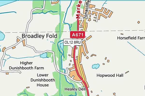 OL12 8RU map - OS VectorMap District (Ordnance Survey)