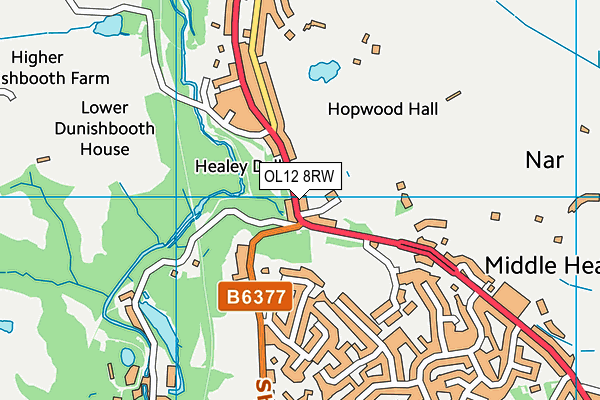 OL12 8RW map - OS VectorMap District (Ordnance Survey)