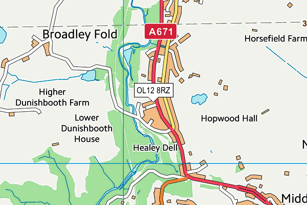 OL12 8RZ map - OS VectorMap District (Ordnance Survey)