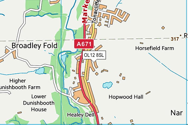 OL12 8SL map - OS VectorMap District (Ordnance Survey)