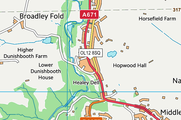 OL12 8SQ map - OS VectorMap District (Ordnance Survey)