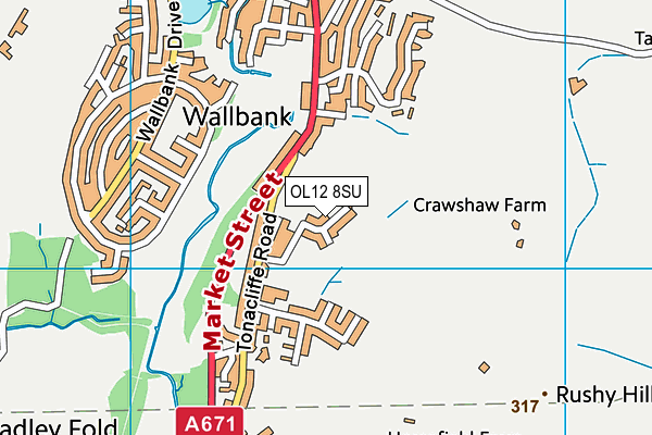 OL12 8SU map - OS VectorMap District (Ordnance Survey)