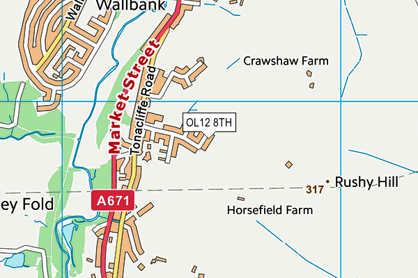 OL12 8TH map - OS VectorMap District (Ordnance Survey)