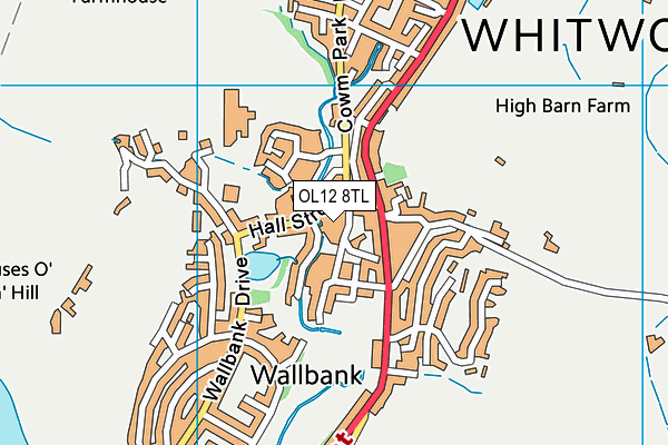OL12 8TL map - OS VectorMap District (Ordnance Survey)