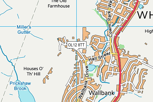 OL12 8TT map - OS VectorMap District (Ordnance Survey)