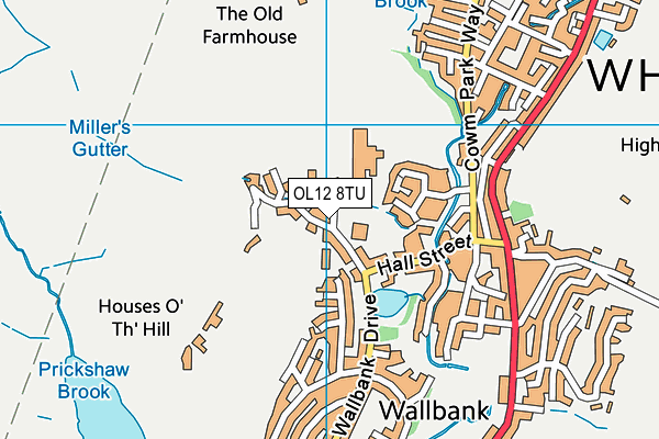 OL12 8TU map - OS VectorMap District (Ordnance Survey)