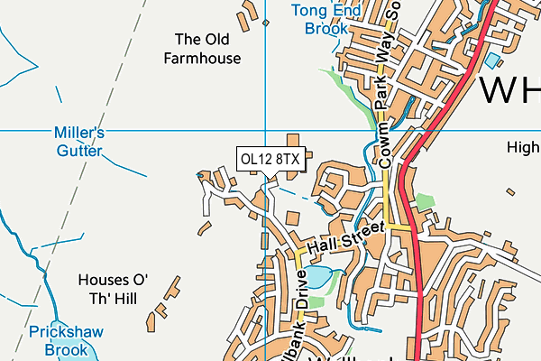 OL12 8TX map - OS VectorMap District (Ordnance Survey)