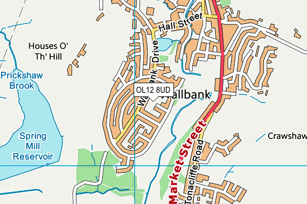 OL12 8UD map - OS VectorMap District (Ordnance Survey)
