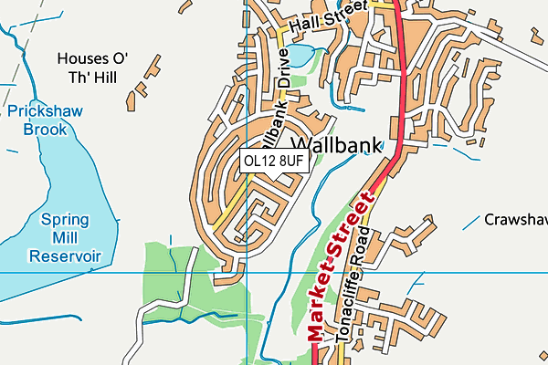 OL12 8UF map - OS VectorMap District (Ordnance Survey)