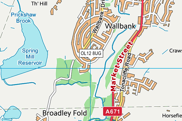 OL12 8UG map - OS VectorMap District (Ordnance Survey)