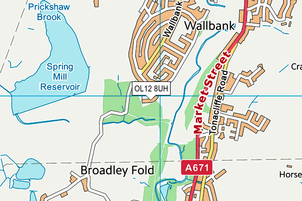 OL12 8UH map - OS VectorMap District (Ordnance Survey)