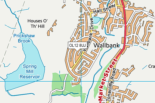 OL12 8UJ map - OS VectorMap District (Ordnance Survey)