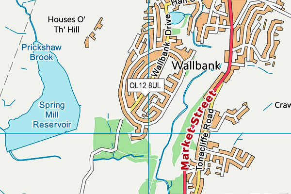OL12 8UL map - OS VectorMap District (Ordnance Survey)