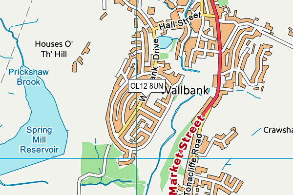 OL12 8UN map - OS VectorMap District (Ordnance Survey)