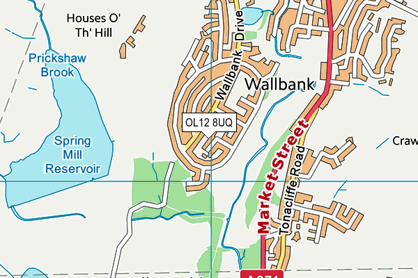 OL12 8UQ map - OS VectorMap District (Ordnance Survey)