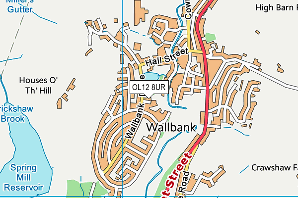 OL12 8UR map - OS VectorMap District (Ordnance Survey)