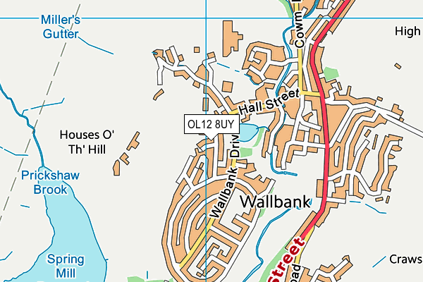 OL12 8UY map - OS VectorMap District (Ordnance Survey)