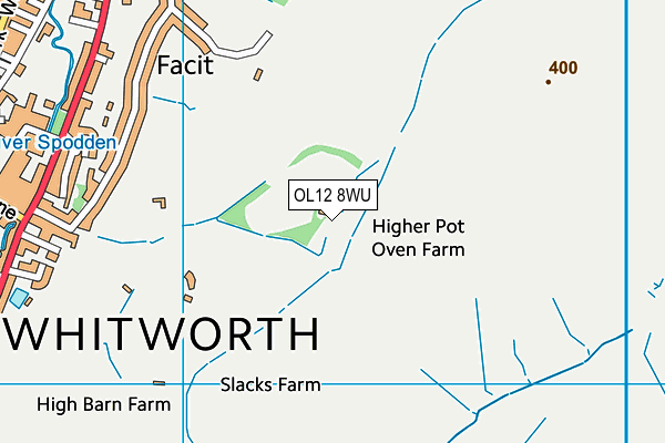 OL12 8WU map - OS VectorMap District (Ordnance Survey)