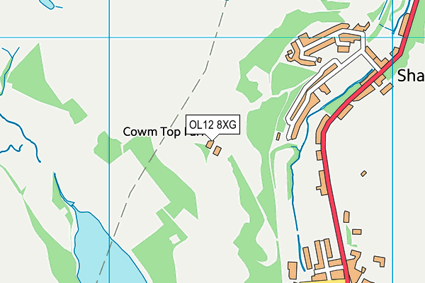 OL12 8XG map - OS VectorMap District (Ordnance Survey)