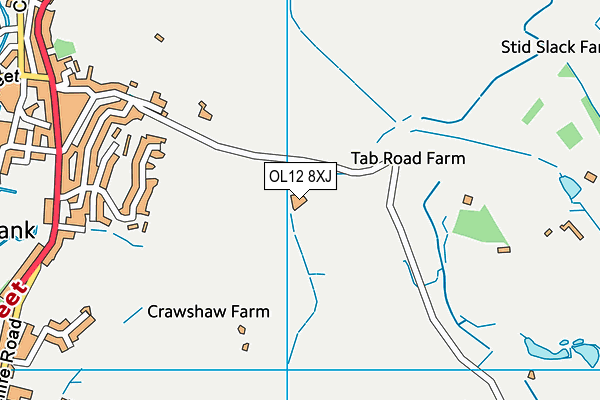 Lobden Golf Club map (OL12 8XJ) - OS VectorMap District (Ordnance Survey)