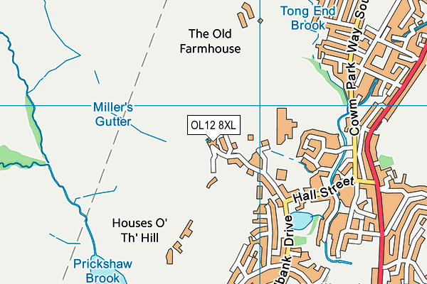 OL12 8XL map - OS VectorMap District (Ordnance Survey)