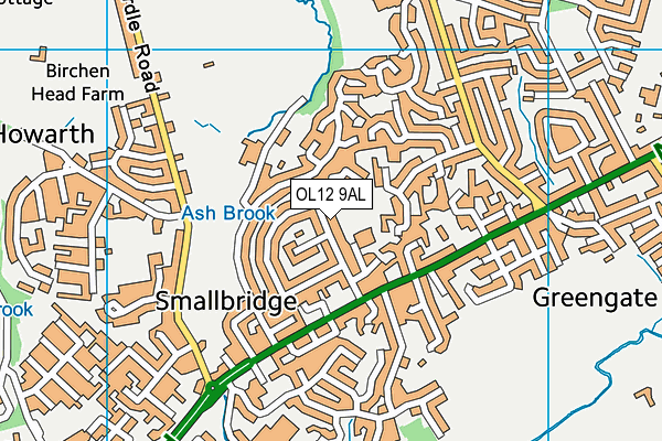 OL12 9AL map - OS VectorMap District (Ordnance Survey)