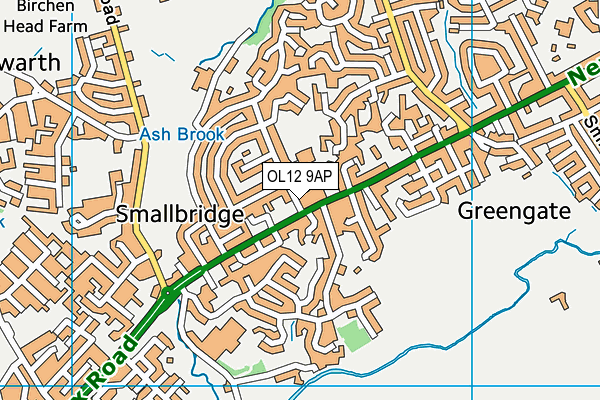 OL12 9AP map - OS VectorMap District (Ordnance Survey)