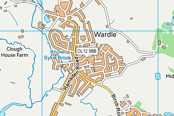 OL12 9BB map - OS VectorMap District (Ordnance Survey)