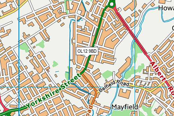 OL12 9BD map - OS VectorMap District (Ordnance Survey)