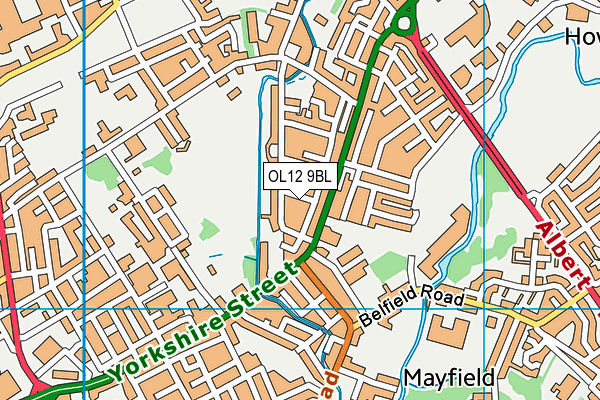 OL12 9BL map - OS VectorMap District (Ordnance Survey)