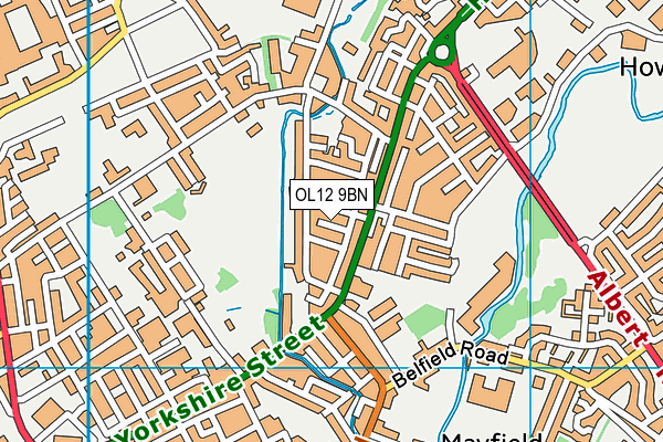 OL12 9BN map - OS VectorMap District (Ordnance Survey)