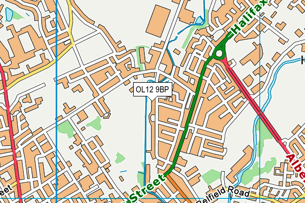 OL12 9BP map - OS VectorMap District (Ordnance Survey)