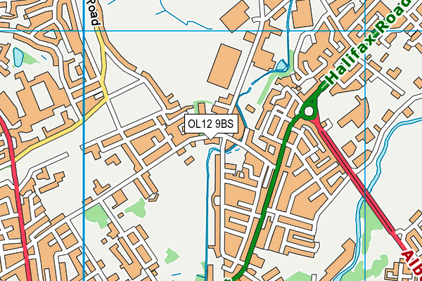 OL12 9BS map - OS VectorMap District (Ordnance Survey)