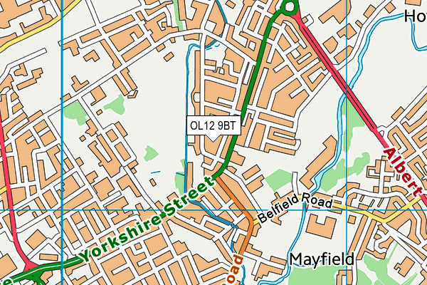 OL12 9BT map - OS VectorMap District (Ordnance Survey)