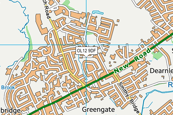 OL12 9DF map - OS VectorMap District (Ordnance Survey)