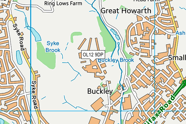Hmp Buckley Hall map (OL12 9DP) - OS VectorMap District (Ordnance Survey)