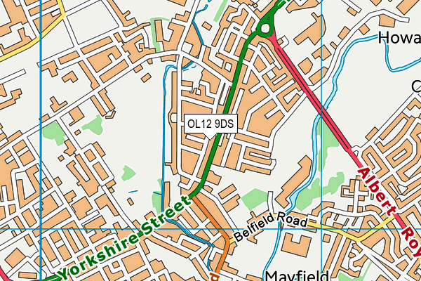 OL12 9DS map - OS VectorMap District (Ordnance Survey)