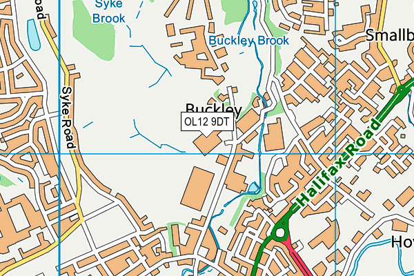 OL12 9DT map - OS VectorMap District (Ordnance Survey)