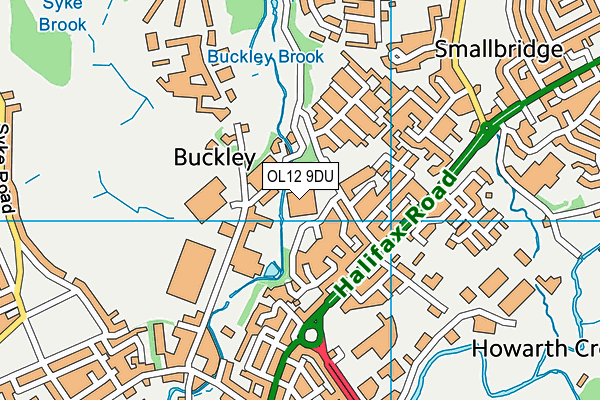 OL12 9DU map - OS VectorMap District (Ordnance Survey)