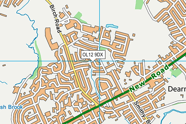 OL12 9DX map - OS VectorMap District (Ordnance Survey)