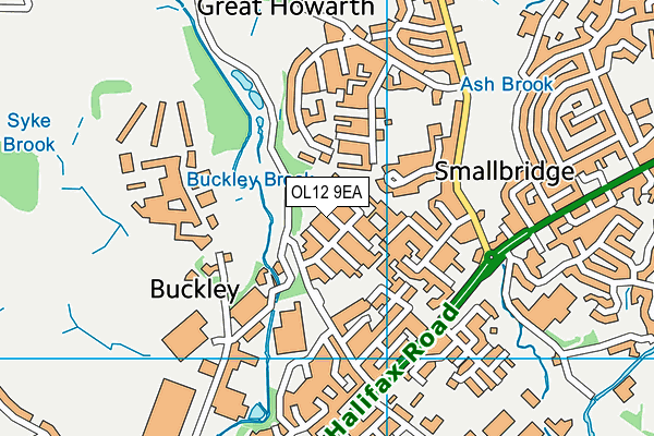 OL12 9EA map - OS VectorMap District (Ordnance Survey)