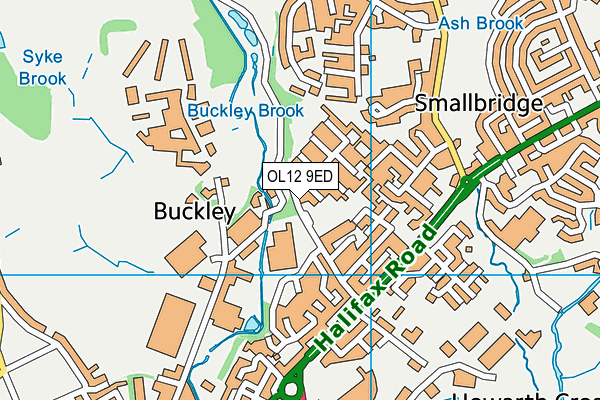 OL12 9ED map - OS VectorMap District (Ordnance Survey)