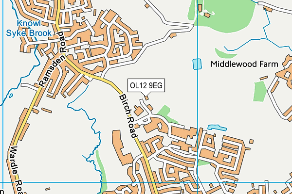 OL12 9EG map - OS VectorMap District (Ordnance Survey)