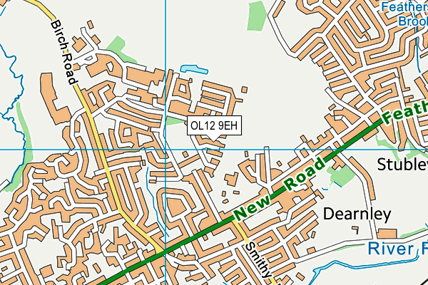 OL12 9EH map - OS VectorMap District (Ordnance Survey)