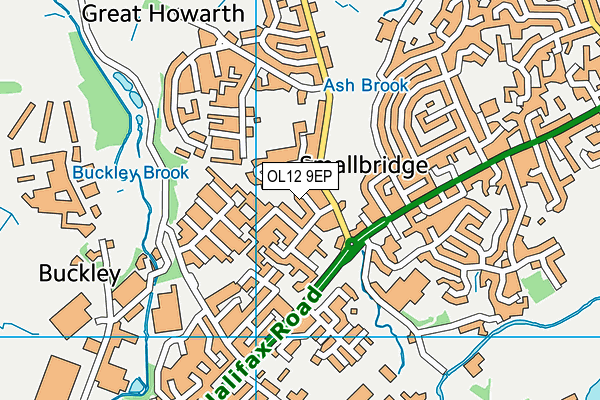 OL12 9EP map - OS VectorMap District (Ordnance Survey)