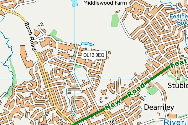 OL12 9EQ map - OS VectorMap District (Ordnance Survey)