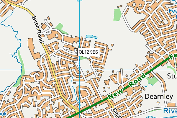 OL12 9ES map - OS VectorMap District (Ordnance Survey)