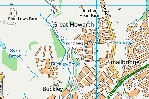 OL12 9HG map - OS VectorMap District (Ordnance Survey)