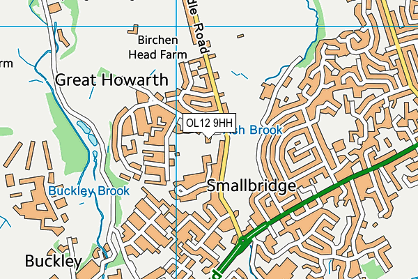 OL12 9HH map - OS VectorMap District (Ordnance Survey)