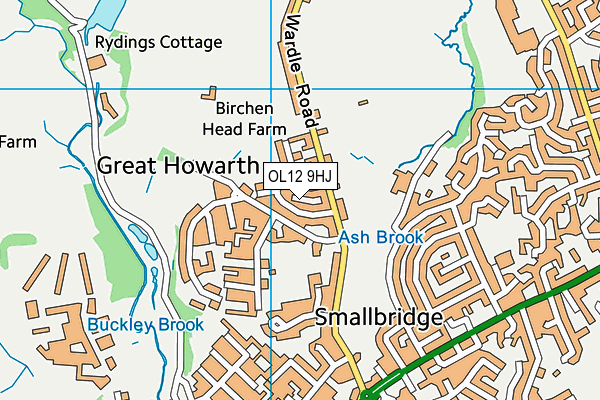 Great Howarth School map (OL12 9HJ) - OS VectorMap District (Ordnance Survey)